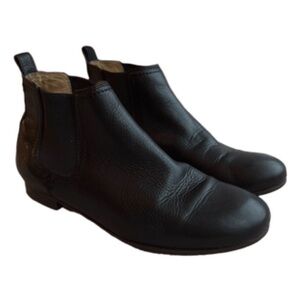 Frye Black Leather Ankle Boots